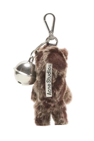 Acne Studios Teddy Bear Keyring In Brown