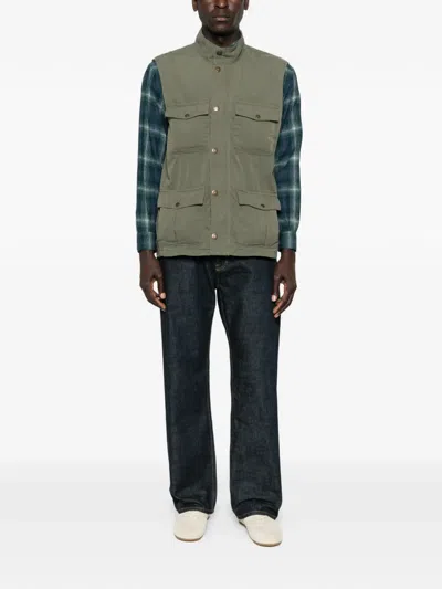 Barbour Multi-pocket Gilet Jacket In Green