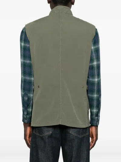 Barbour Multi-pocket Gilet Jacket In Green