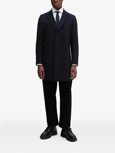 Hugo Boss Button-up Coat In Black