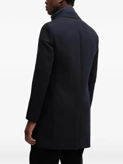 Hugo Boss Button-up Coat In Black