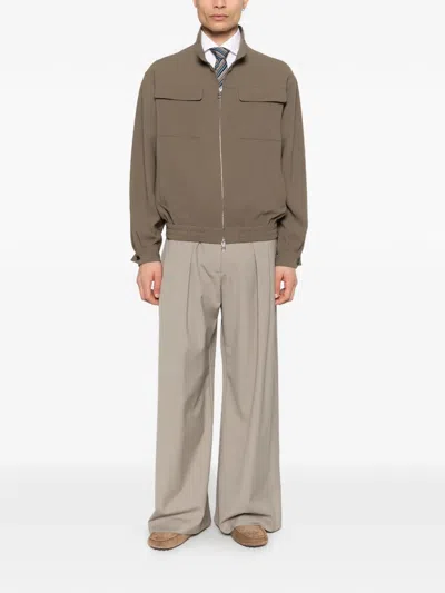 Montecore Zip Patch Pocket Jacket In Brown