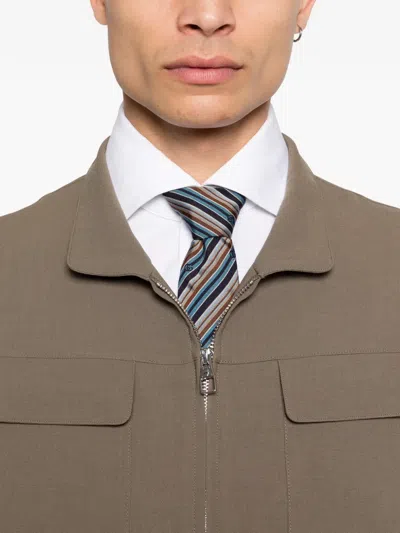 Montecore Zip Patch Pocket Jacket In Brown