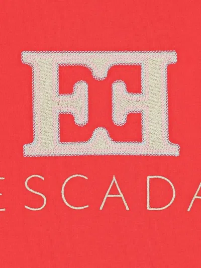Escada Logo-embroidered T-shirt In Red