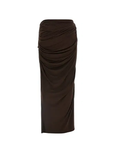 Entire Studios Drape Skirt In Brown