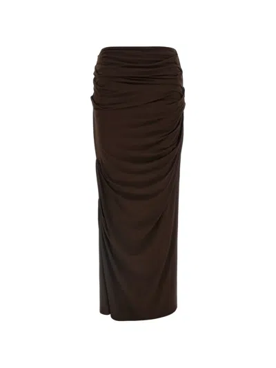 Entire Studios Drape Skirt In Brown
