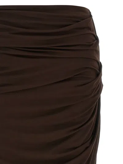 Entire Studios Drape Skirt In Brown