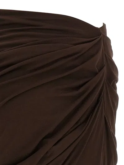 Entire Studios Drape Skirt In Brown