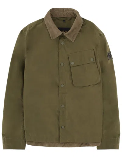 Belstaff Ground Corduroy-collar Cotton Jacket In Green