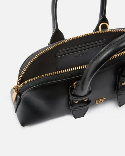 Pinko Bowling Bag Horizontal Black Handbag With Adjustable And Removable Shoulder Strap And Padlock Detail