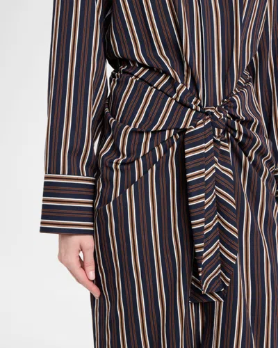 A.l.c Mila Striped Midi Shirtdress In Brown