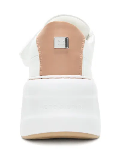 Acne Studios Touch-strap Leather Sneakers In White