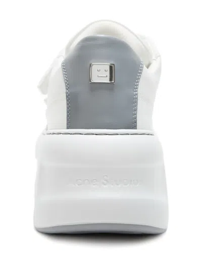 Acne Studios Touch-strap Platform Sneakers In White