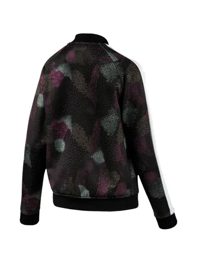 Puma Classics T7 Striped Patterned Sweatshirt In Black