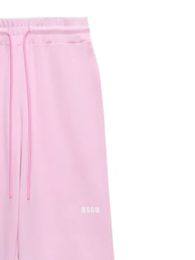 Msgm Drawstring Track Pants In Pink