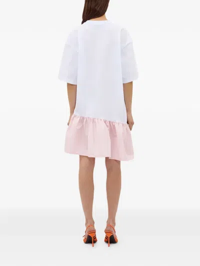 Msgm Ruffled Mini Dress In White