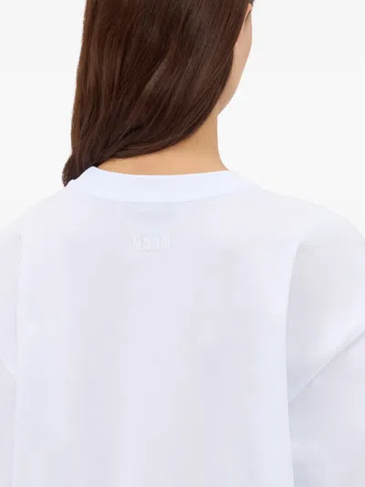 Msgm Ruffled Mini Dress In White