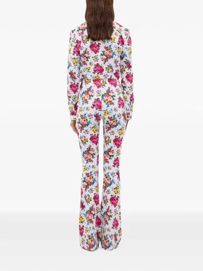 Msgm Floral Trousers In Multi