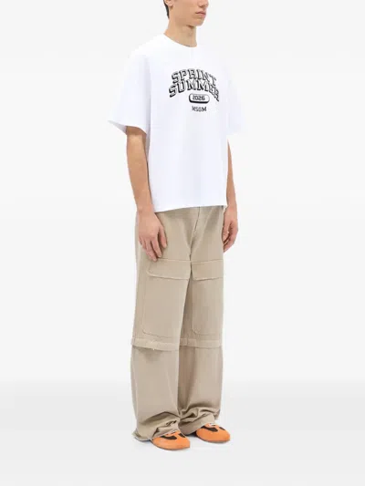 Msgm Graphic T-shirt In White