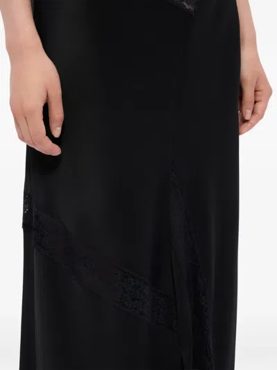 Msgm Lace Panel Maxi Skirt In Black
