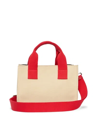 Msgm Micro Logo-detail Tote Bag In Neutral