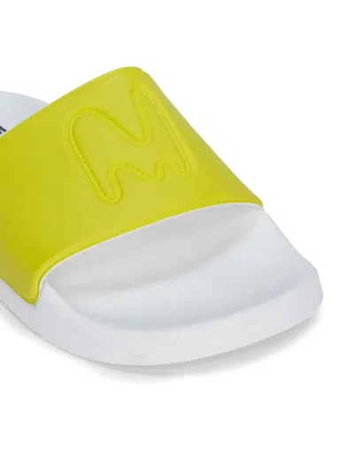 Msgm Embossed Slides In Yellow