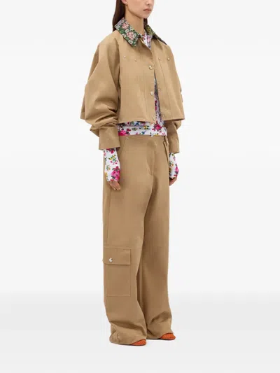 Msgm Floral-pattern T-shirt In Multi