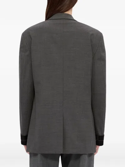 Msgm Single-breasted Blazer In Gray