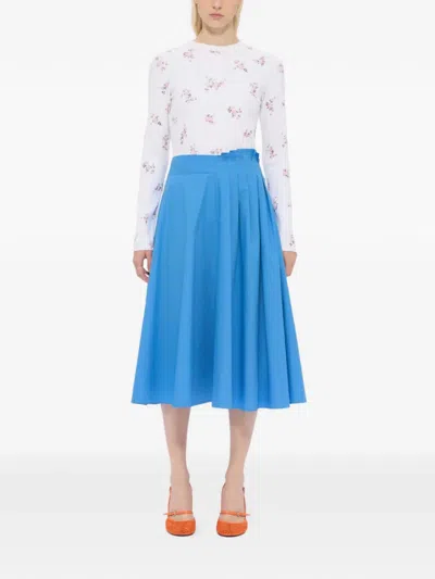 Msgm A-line Midi Skirt In Blue