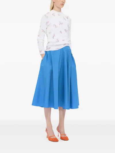 Msgm A-line Midi Skirt In Blue