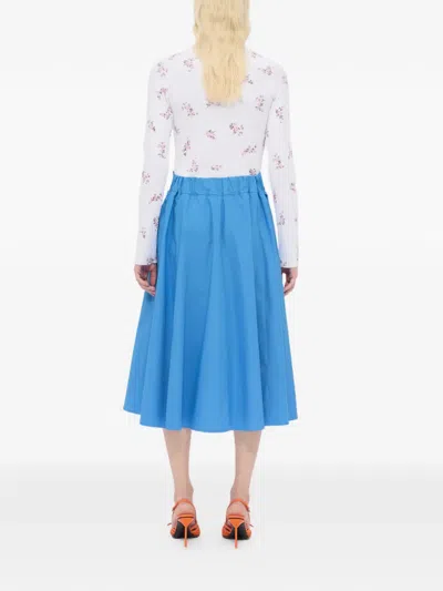 Msgm A-line Midi Skirt In Blue
