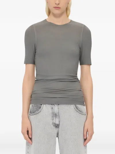 Msgm Crew-neck T-shirt In Gray