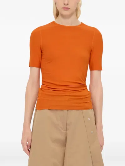 Msgm Short-sleeve T-shirt In Orange