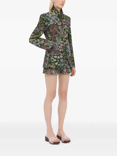 Msgm Floral-pattern Single-breasted Blazer In Multi