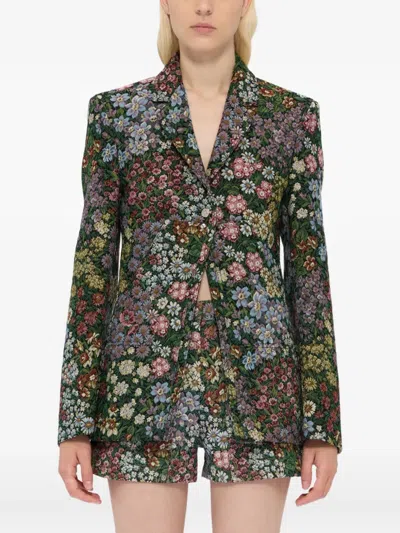 Msgm Floral-pattern Single-breasted Blazer In Multi