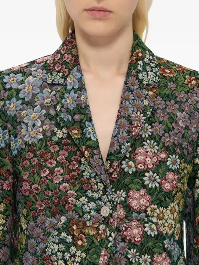 Msgm Floral-pattern Single-breasted Blazer In Multi