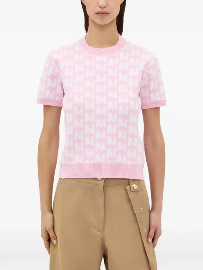 Msgm Patterned T-shirt In Pink