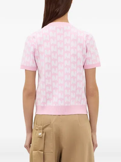 Msgm Patterned T-shirt In Pink