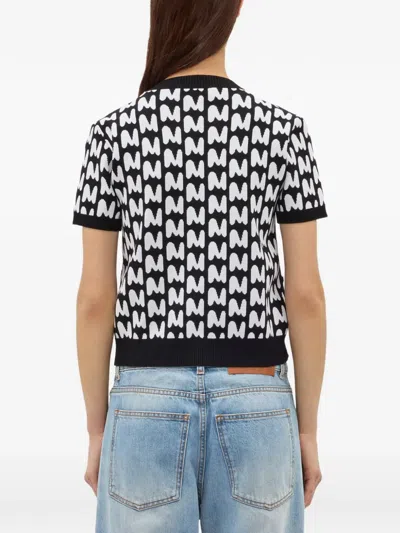 Msgm Patterned Short-sleeve T-shirt In Black