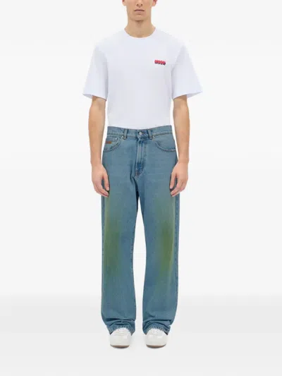 Msgm Logo-detail Jeans In Blue