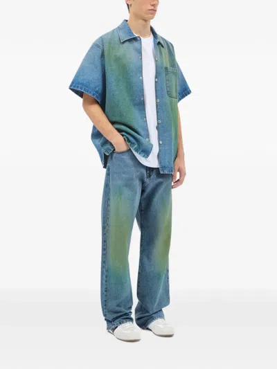 Msgm Logo-detail Jeans In Blue