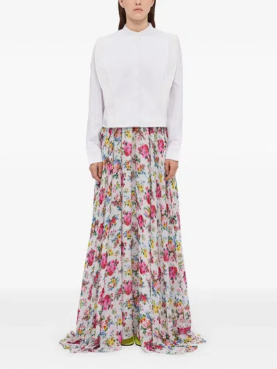 Msgm Floral Maxi Skirt In Multi
