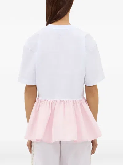 Msgm Ruffled T-shirt In White