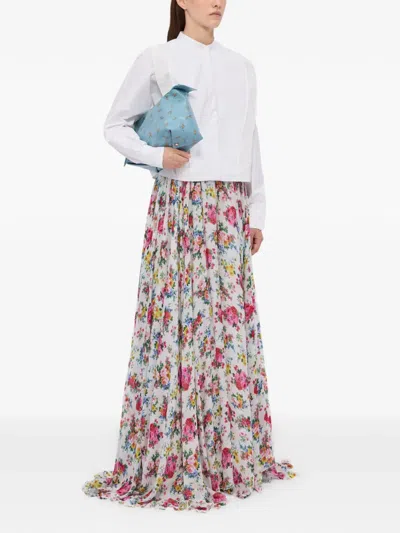 Msgm Floral Maxi Skirt In Multi