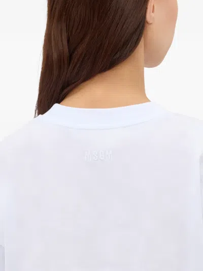 Msgm Ruffled T-shirt In White