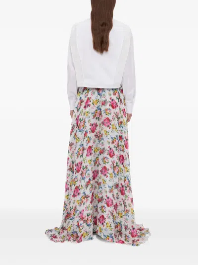 Msgm Floral Maxi Skirt In Multi