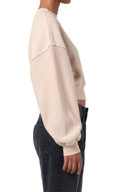 Agolde Kit Cotton Fleece Crop Sweatshirt In Neutral