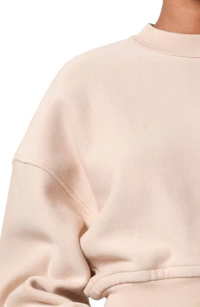 Agolde Kit Cotton Fleece Crop Sweatshirt In Neutral