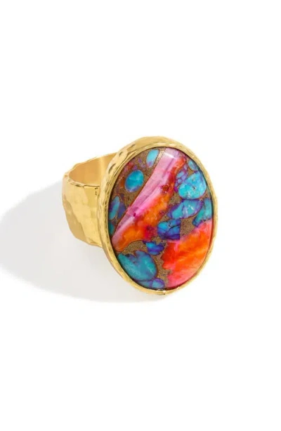 Ys Gems Turquoise Ring In Multi