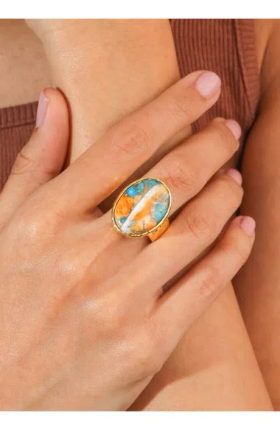 Ys Gems Oyster Turquoise Ring In Multi